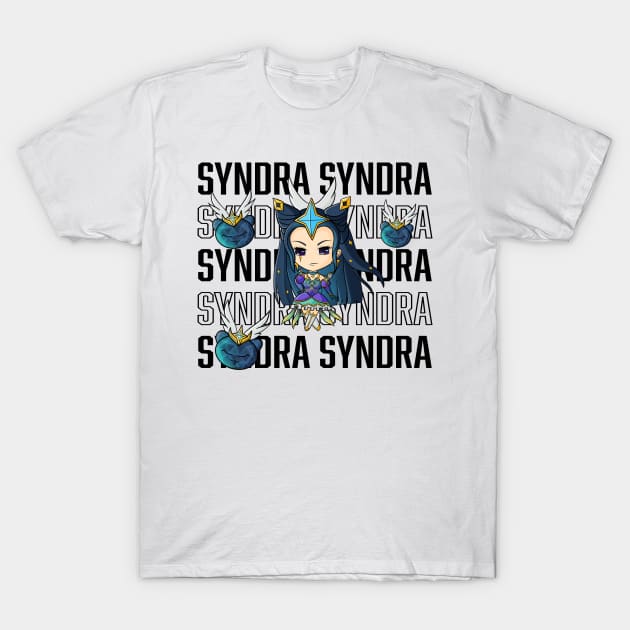 Star Guardian Syndra Black Text T-Shirt by Flower Flame